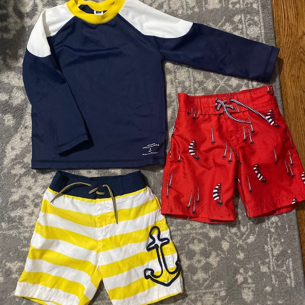 Janie & Jack 2T Summer Shorts & Rash guard